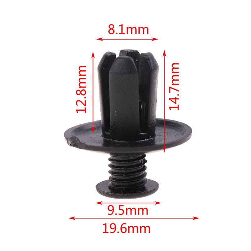 50Pcs Universal Car Bumper Fender 8Mm Hole Plastic Rivets Fastener Screw