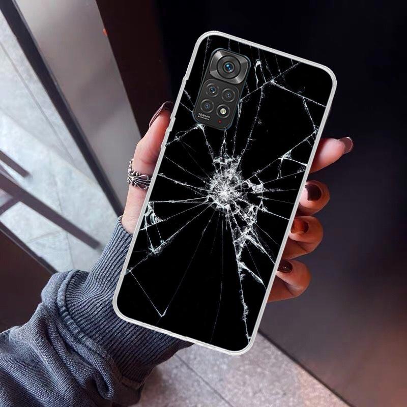 

Broken Phone Screen Phone Case For Xiaomi Redmi Note 10 11 12 13 14 15 Pro Plus 11S 12S 14S 11T 11E 10S Soft TPU Back Cover Redm Redmi Note 11E Pro