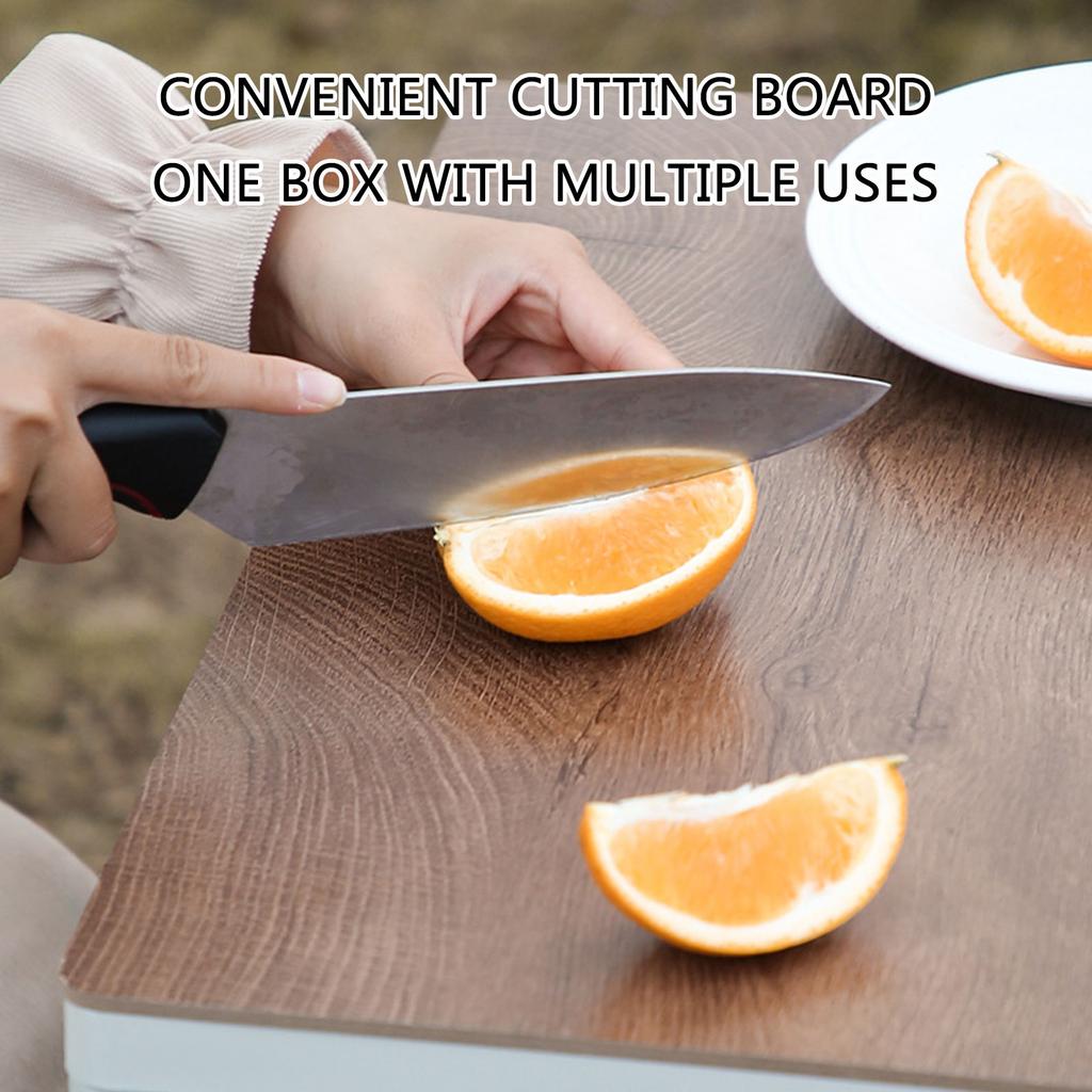 Large Capacity Camping Organizers Box Large Capacity Outdoor Storage Chest Waterproof Container with Wood Top Cover