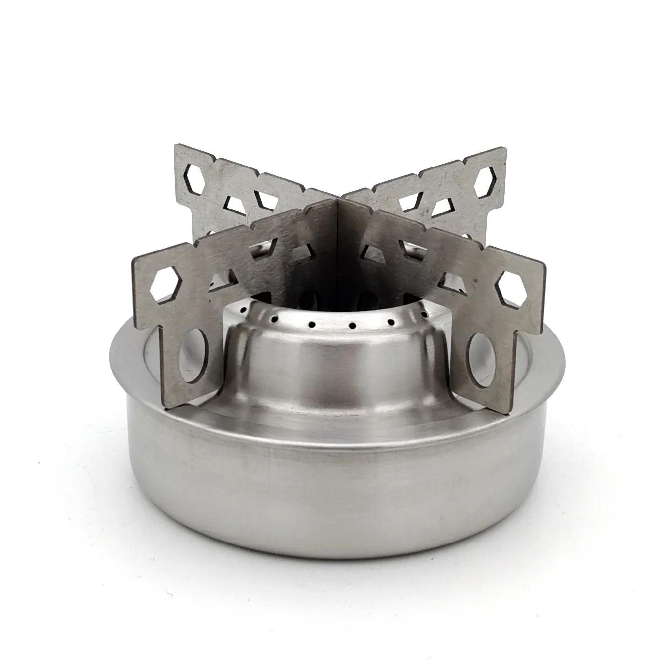 Selling Outdoor Portable Camping Alcohol Stove Mini Lightweight Stainless Steel Stove for Camping Hiking серебряный