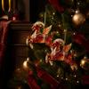 2D Acrylic Holiday Ornaments 2Pcs Goat Hanging Ornaments, Winged Pendants, Year of Seasonal Celebration The Auspicious Decorations for Tree,