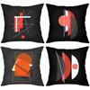 Modern Abstract Pattern Black Throw Pillow Cases Polyester pillowcase, sofa decorative cushion cov Headboard Pillow