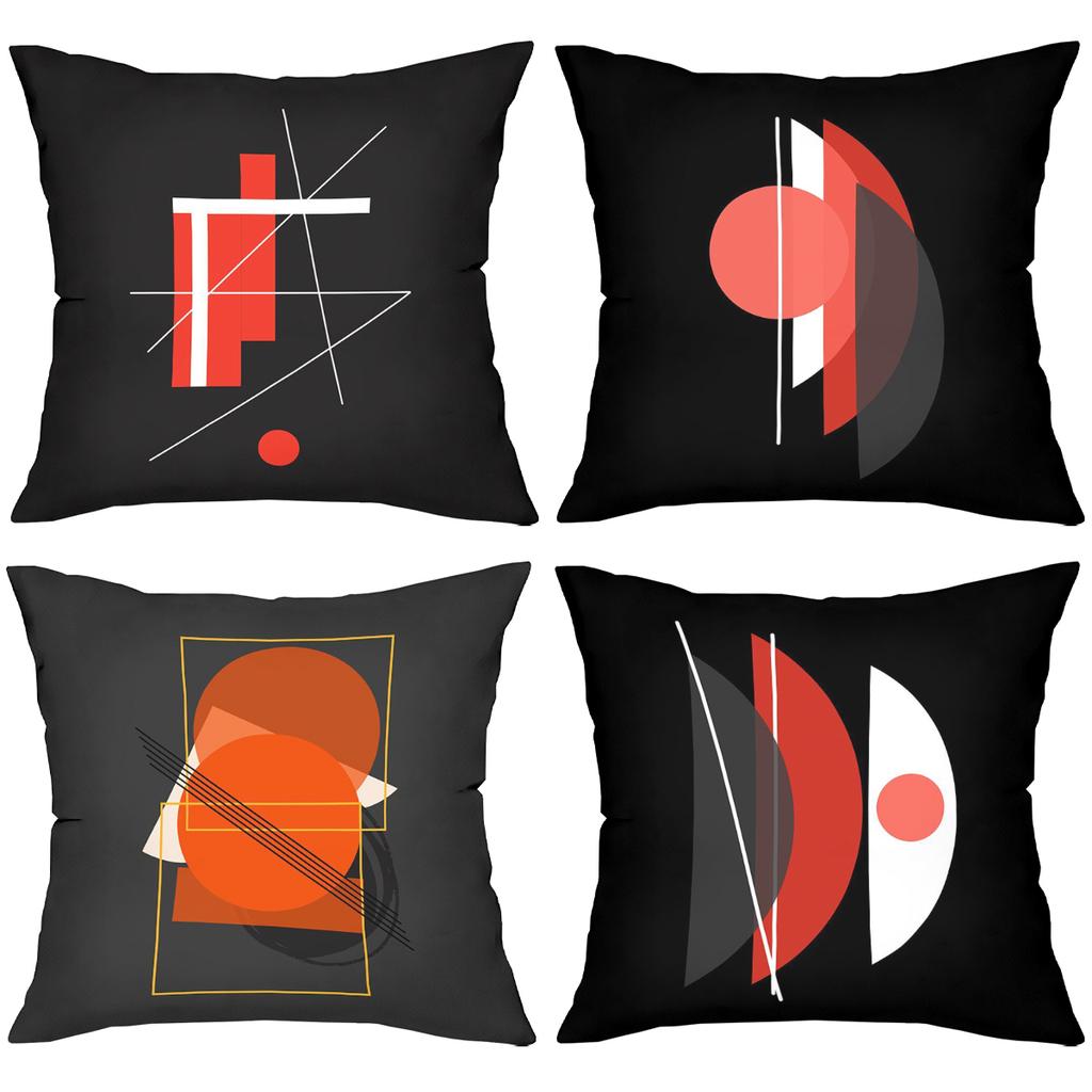 Modern Abstract Pattern Black Throw Pillow Cases Polyester pillowcase, sofa decorative cushion cov Headboard Pillow