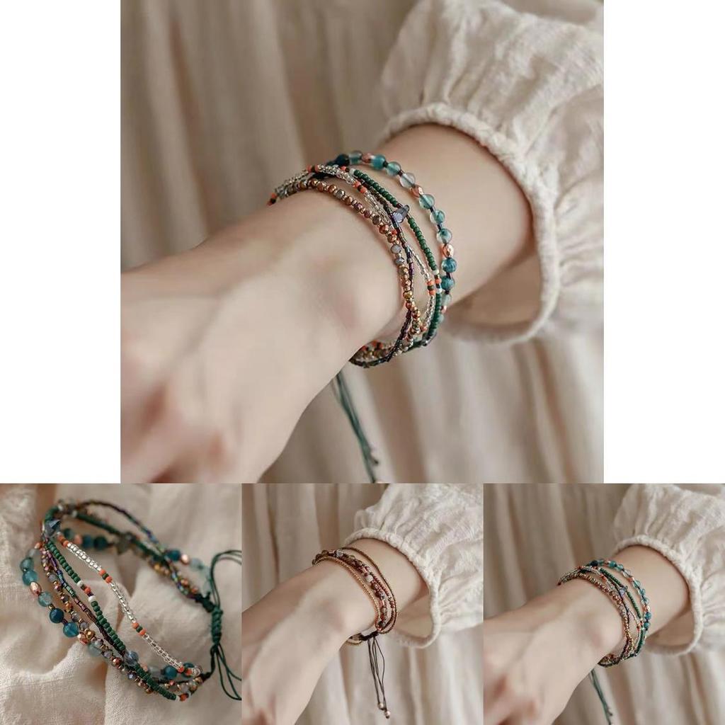 Bohemian Colorful Beaded Bracelet Adjustable Handmade Summer Vacation Jewelry