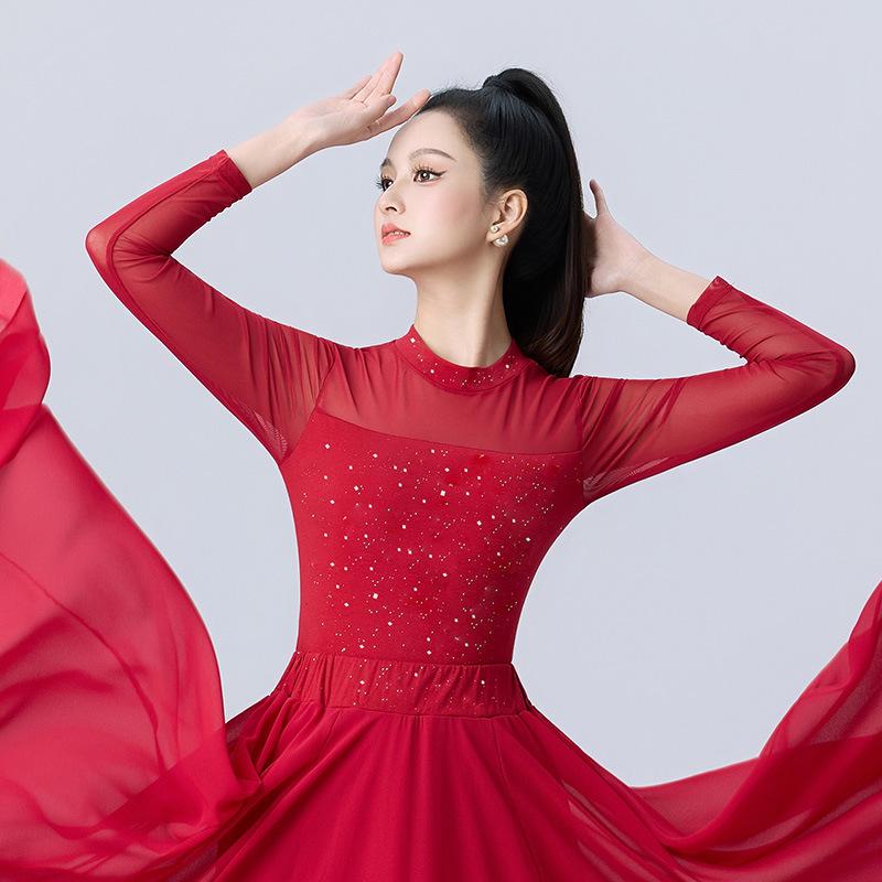 Modern Long Sleeve Dance Skirt for Performance and Practice
