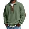 Herren Sweatshirts Retro Lässig Langarm Kragen Golf Pullover Übergroß Western Texturierte Oberteile