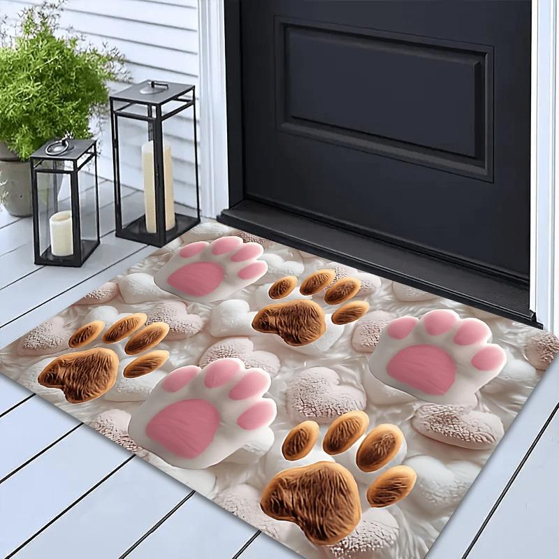 Soft plush cat claw print pad, pink and brown claw design