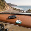 Cartoon RV Shape Keychain, Contrasting Color Keyring Accessories for Travel Trailers, Enameled Metal Retro Camping Car Keychain