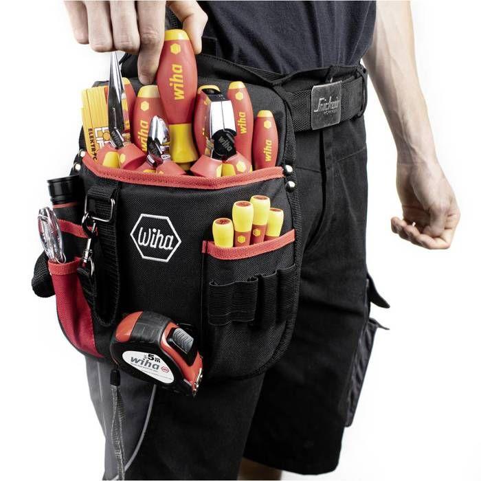Sacoche à outils équipée Wiha 44574 pour électricien 18 pièces (l x H x P) 250 x 280 x 80 mm