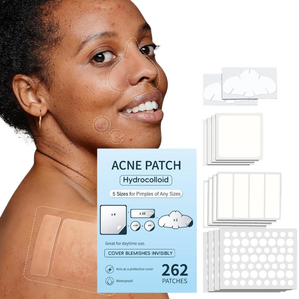 Akne-Patch Großpackung Pickel-Patches, Niedliche Pickelabdeckungen, Hydrokolloid-Akne-Patches mit Hyaluronsäure 262 Stück
