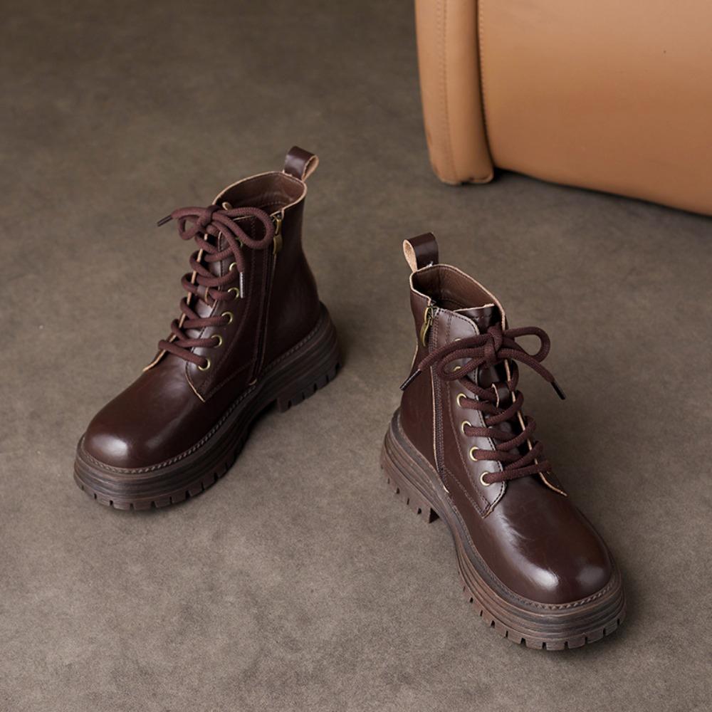 Fashion Boots Women Trends 2025 New Autumn and Winter Velvet Thick Heel Retro Pleated Locomotive Boots for Woman Winter Warmth