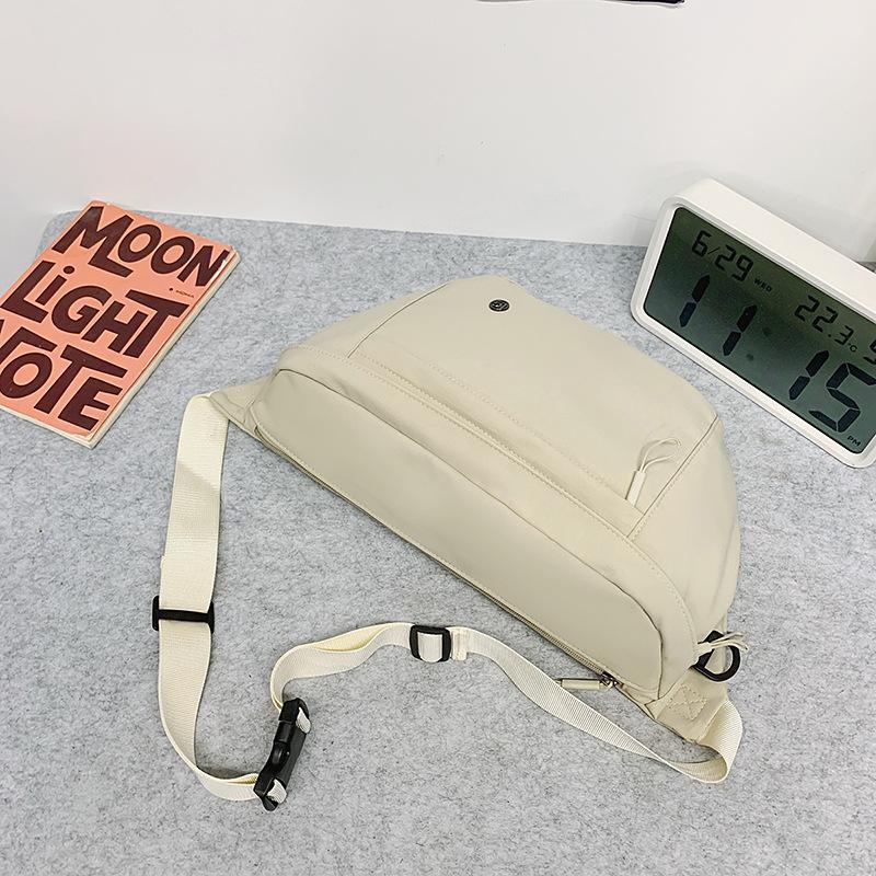 Tide Breast Bag Women'S Solid Color Light And Versatile Casual Shoulder Messenger Bag Commuting Simple Large-Capacity Bag Men