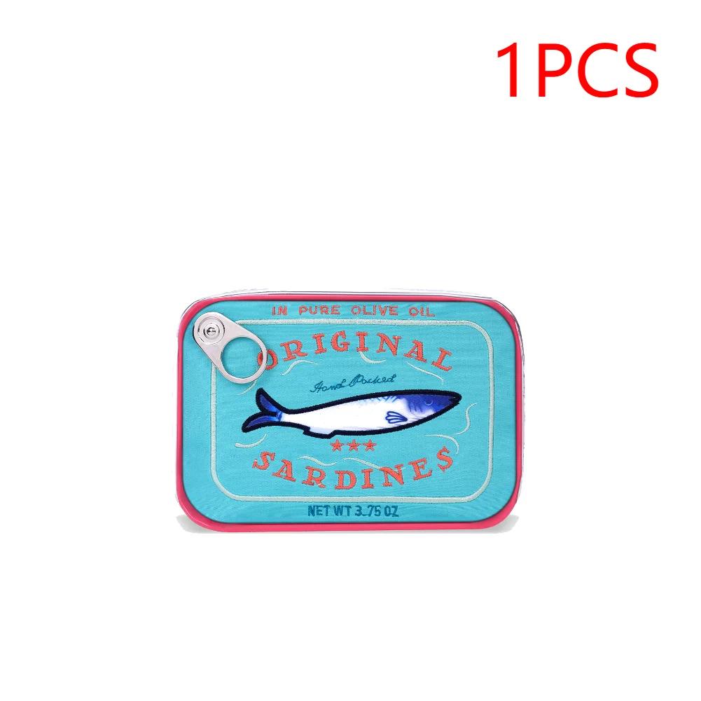 Canned Sardines Style Bath Travel Cosmetic Bag Cute Toiletry Bag Fashion Handbags Makeup Pouch Case Beauty Bag for Weekend Vacat