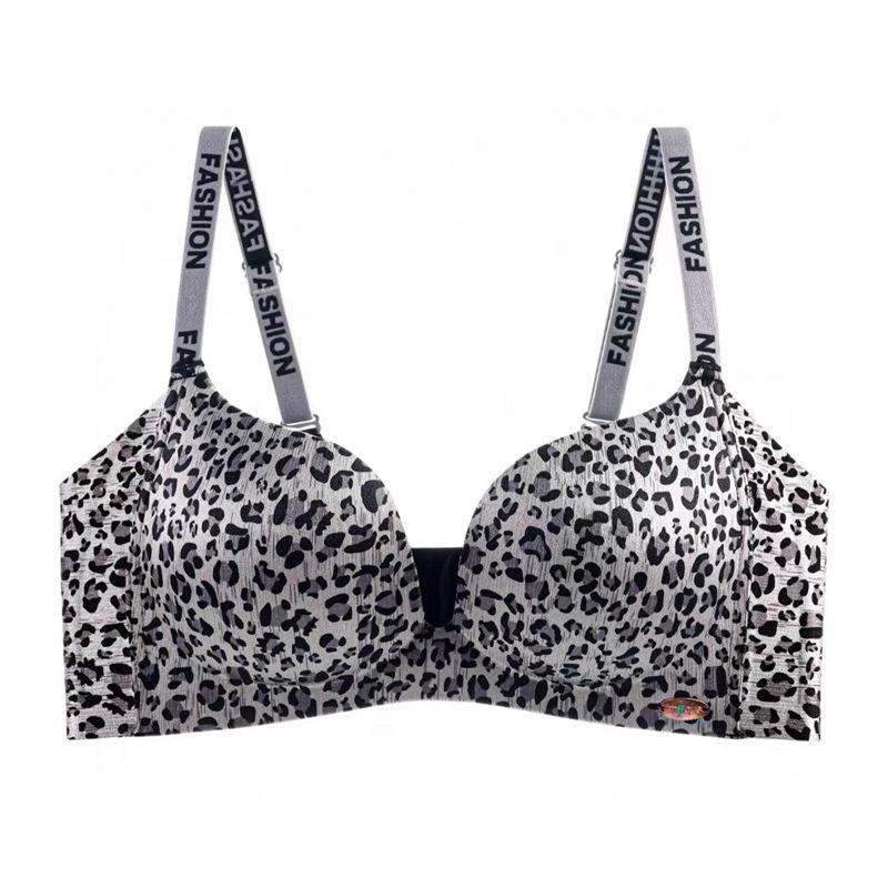 

Женский сексуальный комплект нижнего белья с леопардовым принтом пуш-ап без косточек - регулируемый для комфорта 36/80AB