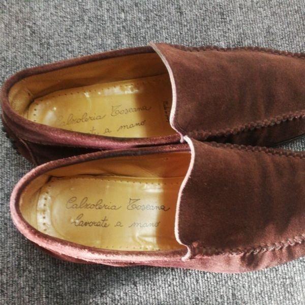 Made in Italy Suede Loafers Slip-on Driving Shoes Brown size 41 26.0-26.5(USED)
