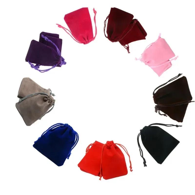 10Pcs/Lot Soft Fabric Velvet Drawstring Gift Bags Wedding Candy Christmas Pouches Jewelry Storage Bag Festival Various Size