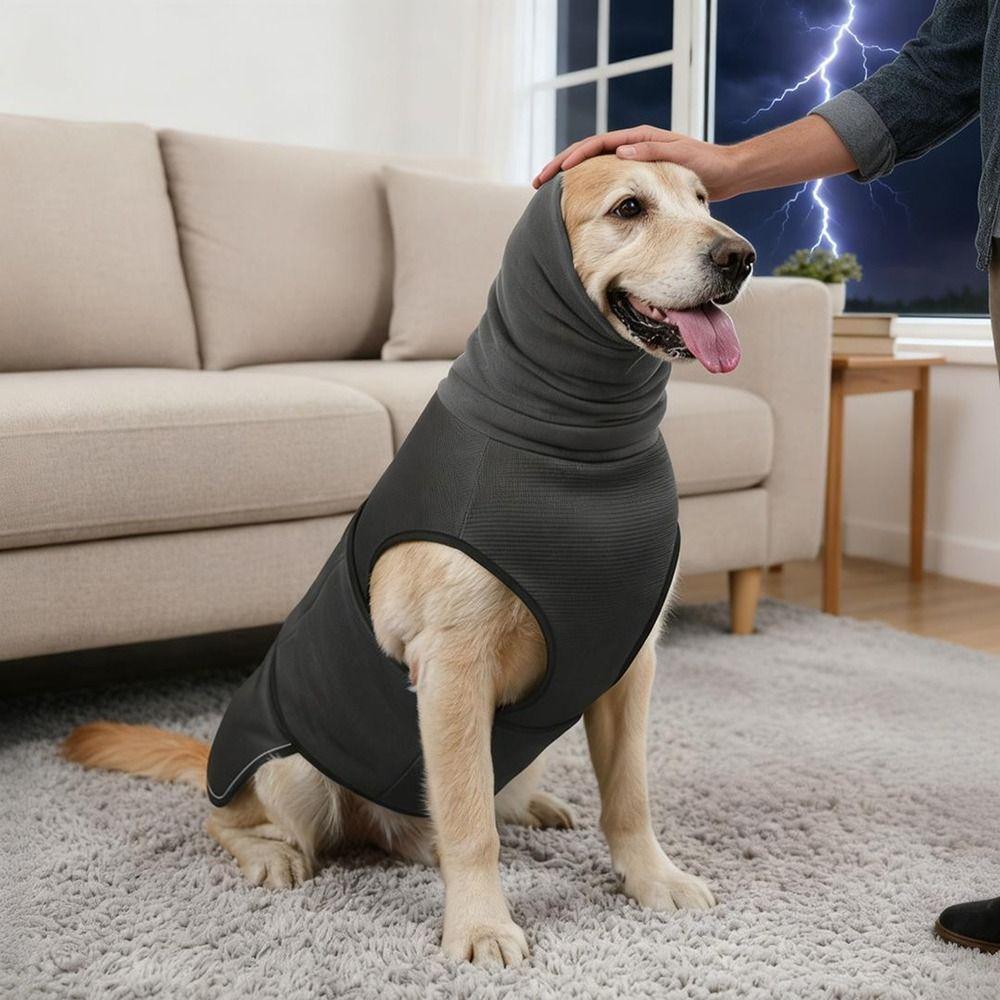 Pet Supplies Elastic Dog Anxiety Vest Windproof Warm Dog Soothing Clothes Adjustable Reflective Dogs Calming Jacket Rainy Day