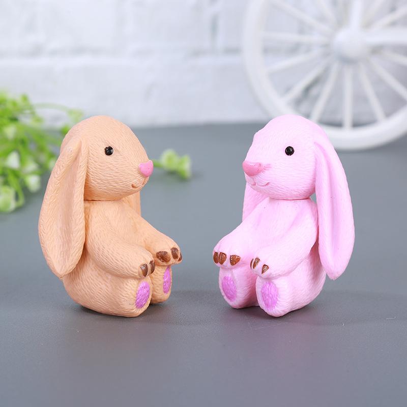 4 Pcs/Set Kawaii Long Ears Rabbit Action Figures Toys Cute Decoration for Children Cartoon Collection Kids Gifts