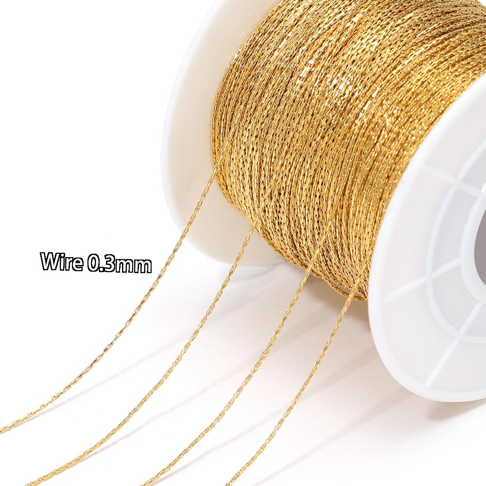 5 Meters Stainless Steel Gold Wire 0.3mm 0.4mm 0.5mm Thin Chain Bulk for Bracelets Chain Necklace DIY Jewelry Making Accessories