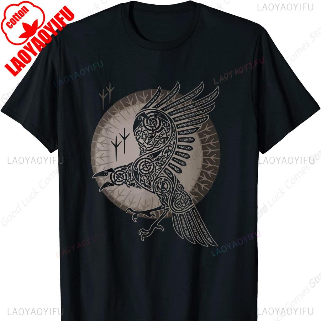 Odins Ravens Hugin Munin Viking Tee Norse Mythology Unisex Streetwear Y2k Vintage Ragnark Festival Gift Tshirt 2025