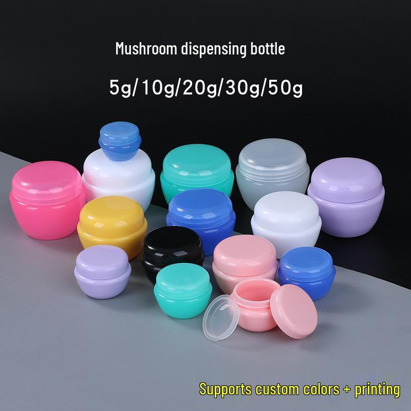 Mushroom Cream Jars: 5g, 10g, 20g, 30g, 50g - Cosmetic Packaging & Sample Bottles 5g;Opaque White