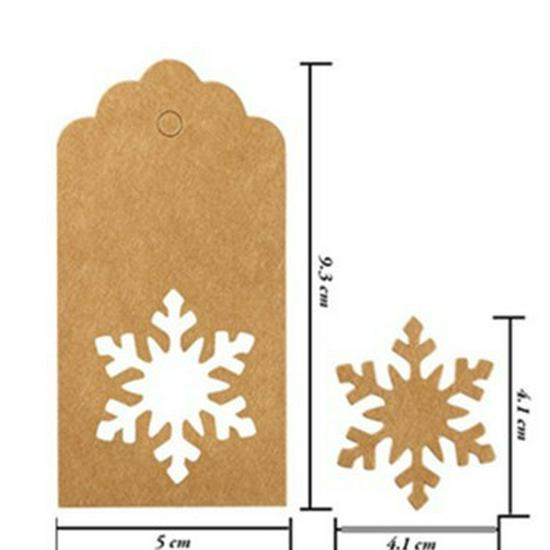 350g Kraft Paper Snowflake Reindeer Hang Tag - Irregular Shape Christmas Party Label
