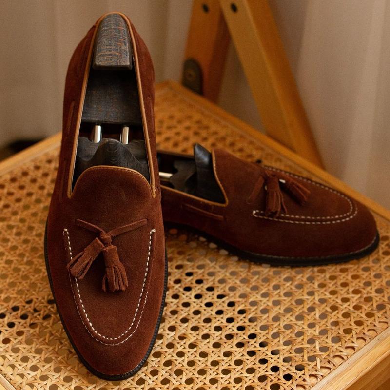 Fashion Genuine Leather Loafer Shoes for Men Handmade British Trendy Lazy Casual Shoes New Versatile