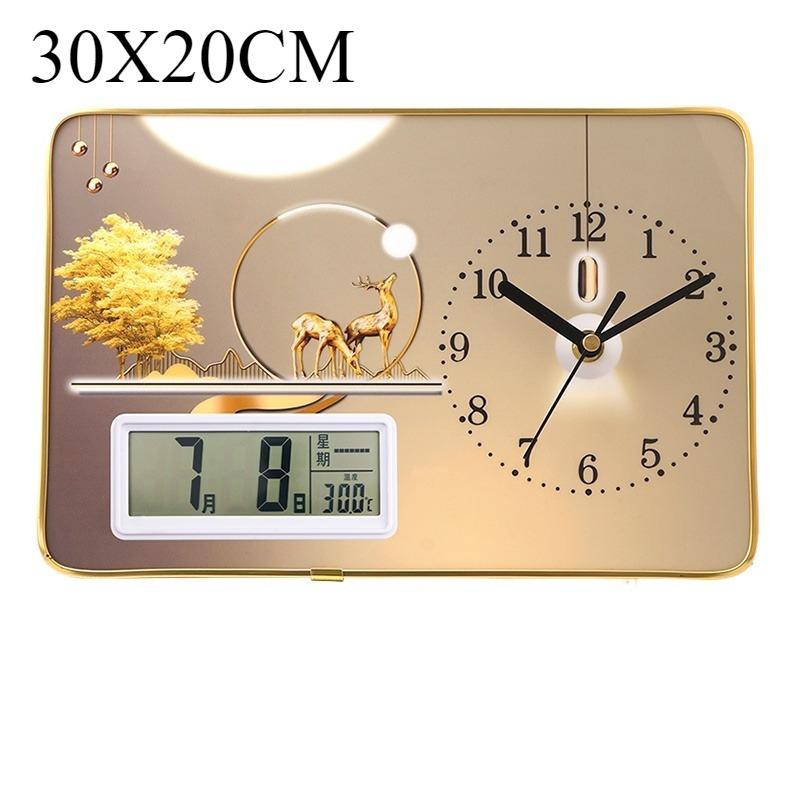 Creative Simple Desktop Clock Office Ornament Perpetual Calendar Bedroom Living Room Table Clock Silent Home Desktop Clock