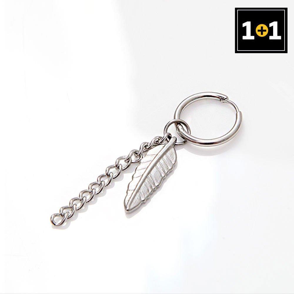 [1+1] Surgical Piercing Flying Chain Drop Feather Single-Side Sale