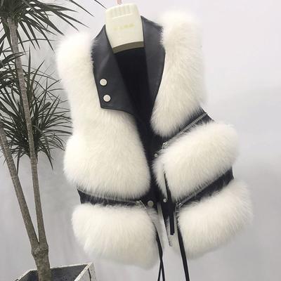 Faux  Fur Winter Short Vest Jacket for Women Warm Coat