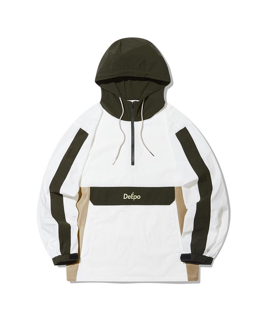 Deepo 1/2-Zip Hooded Anorak Beige