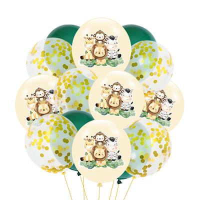 16pcs Jungle  Animal Party Balloon Bouquent Lion Giraffe Zebra Helium Golobs Bundles Boy Girl Baby Shower Safari Theme Decor