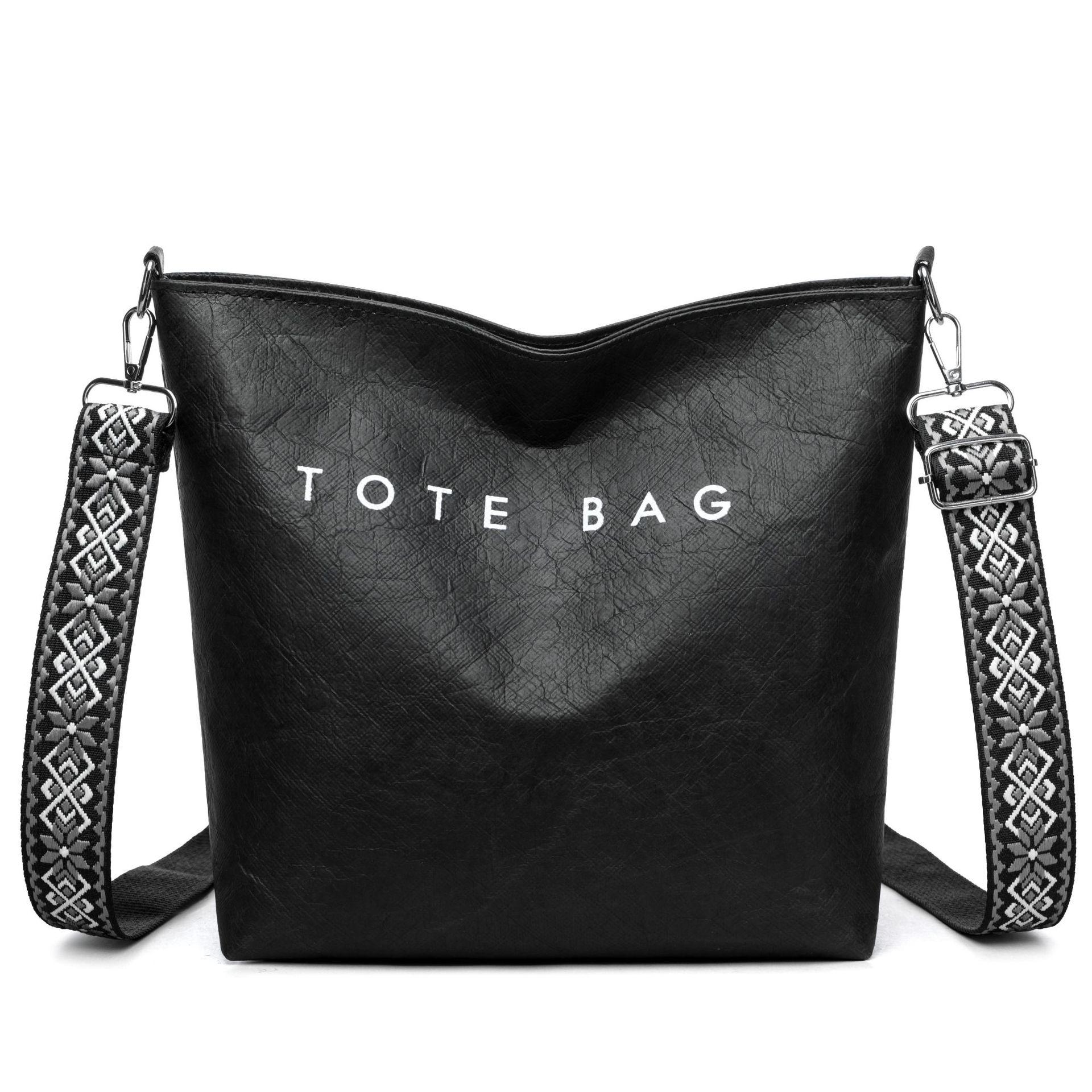 

Fashion bag women s new simple oblique span bag commuter letter shoulder bag large capacity handbag 24*11*25 чёрный