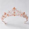 Rose Gold Crystal Bridal Tiaras and Crowns for Women Bride Rhinestone Prom Diadem Headband Bridal Wedding Hair Accessories Crown