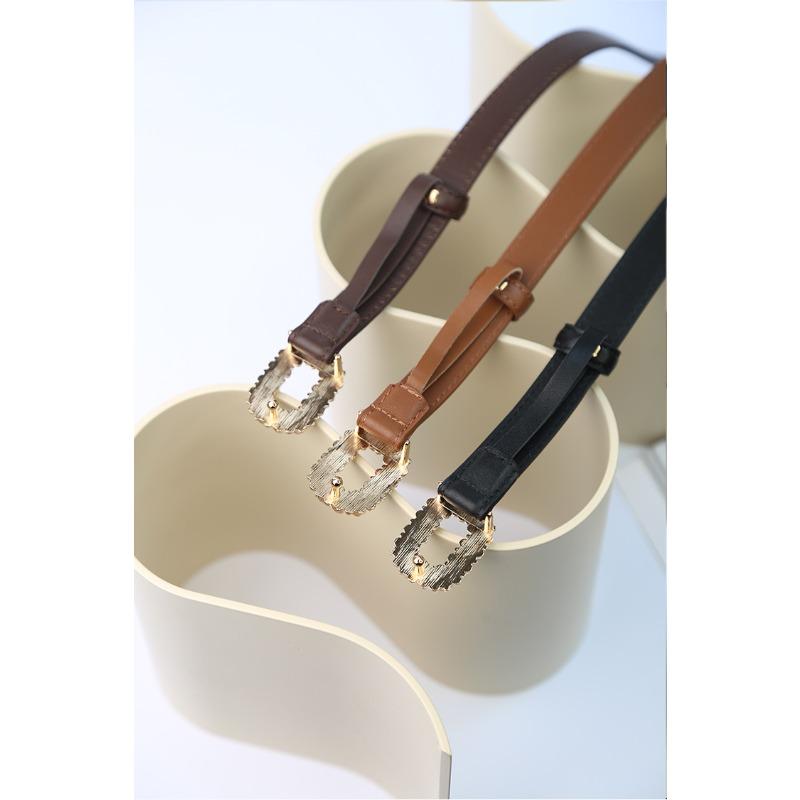 Top grain leather belt with pearl and rhinestone buckle - women's belt waist cincher