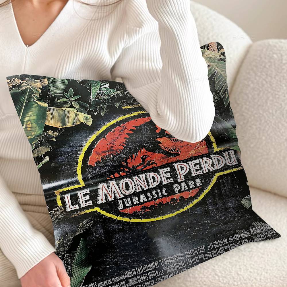 Federa per Cuscino Classica J-Jurassic Park Copricuscino Decorazione Federa Custodia per Cuscino Stampata Per Divano