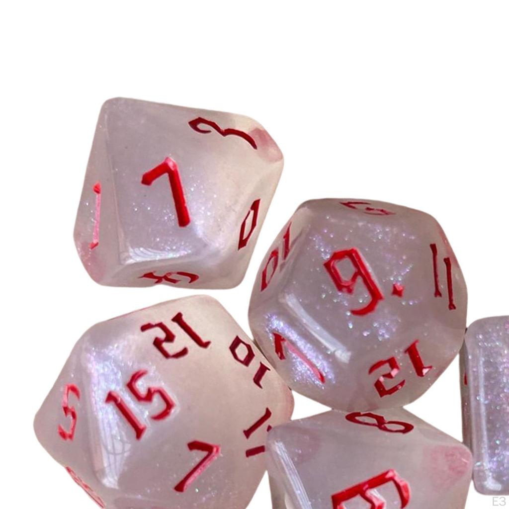 7 Pieces Polyhedral Dices Set Multipurpose Entertainment Toy Wear Resistant Engraved Rolling