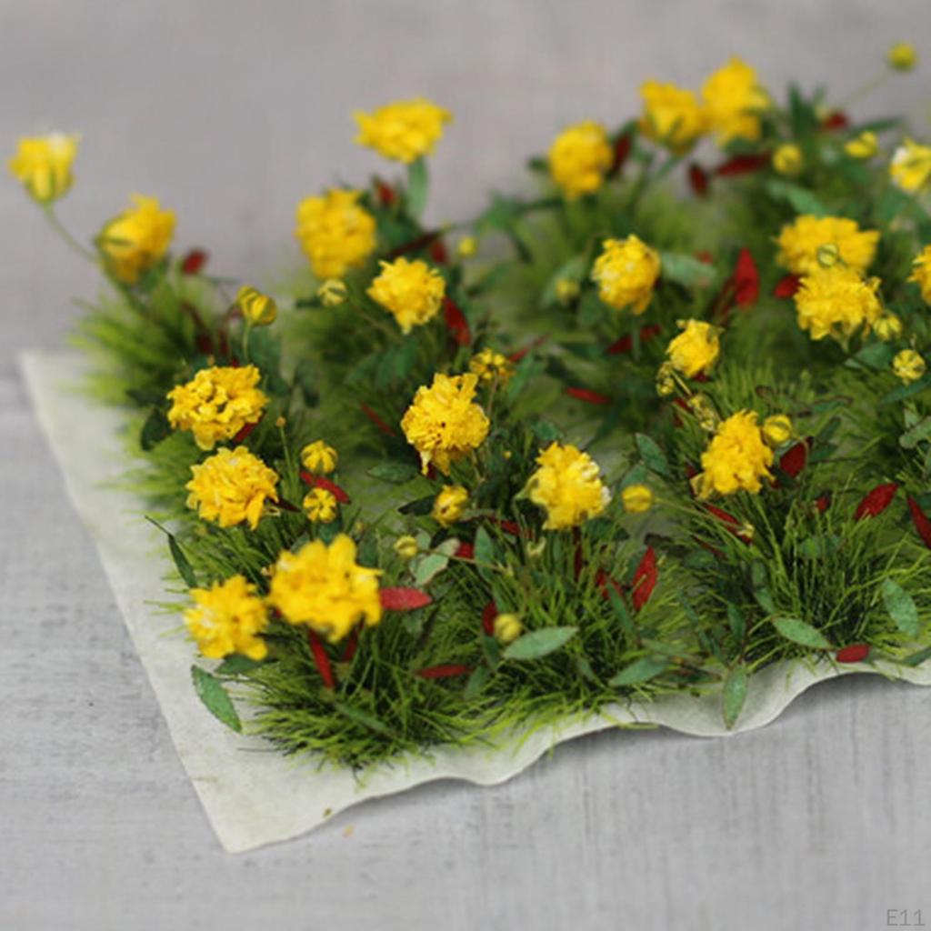 Grass Landscape Modelling Flower Cluster Scenery for DIY Miniature Railway Model
