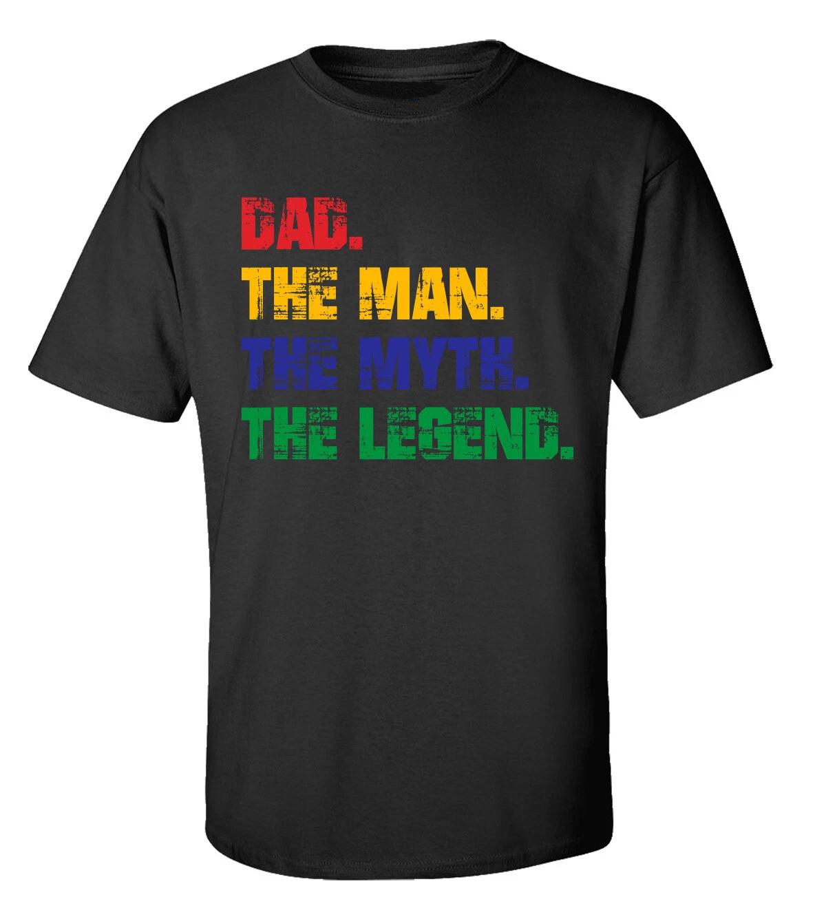 Father s Day Dad The Man The Myth The Legend Short Sleeve Tee Shirt Black 4XL