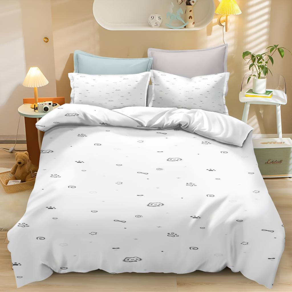 Tier Anime Bettbezug Bettwäsche Kissenbezug Bedruckt Allgemein Kinder Und Erwachsene Set Queen Size Reaktivdruck Steppdecke