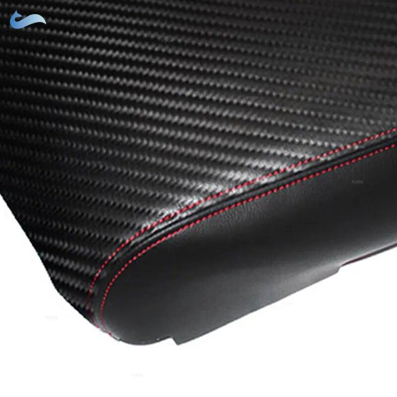 Soft Leather Armrest Cover For Toyota Tundra 2007 - 2011 2012 2013 Carbon Fiber Splice Center Control Armrest Box Cover Trim