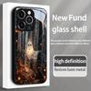 Midnight Ghost Pattern Tempered Glass Phone Case For iPhone 11 12 13 14 15 16 17 18 Pro Max 17 Air 7 8 Plus XS X XR Cover