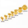 100 Pack Stainless Steel Flat Post Stud Earrings 3-12mm, Gold Water Plated, No Backs Included