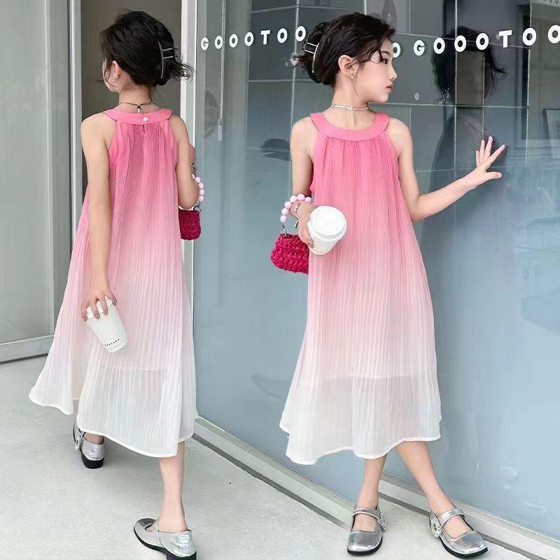 Girls' Summer Dress Beach Dress Girls' Children's Gradient Summer Dress