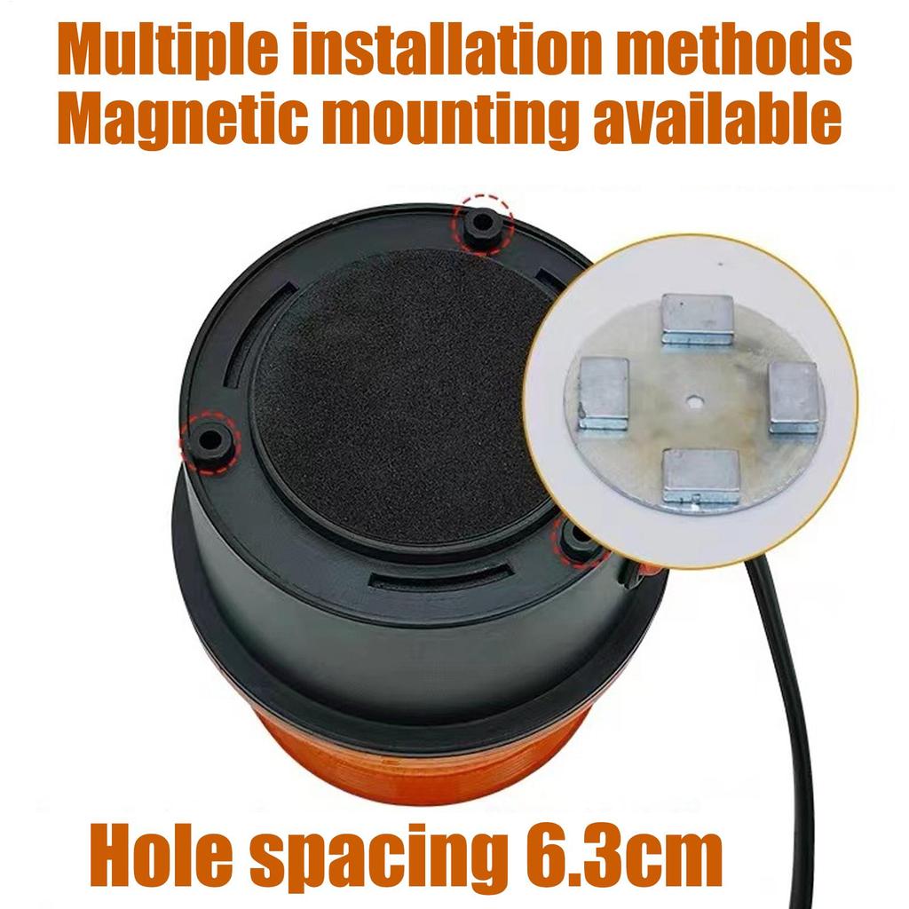 Universal LED Strobe Warning Lights DC12-72V LED Safety Warning Lamp Magnetic Waterproof Sound Switches Yellow Light