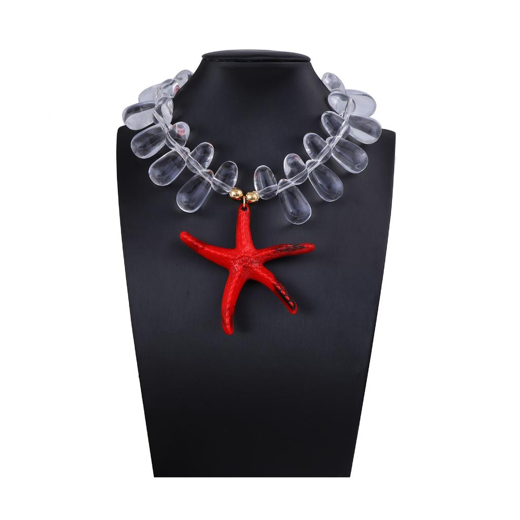 Ocean Leisure Vacation Style Colorful Exaggerated Starfish Pendant Necklace
