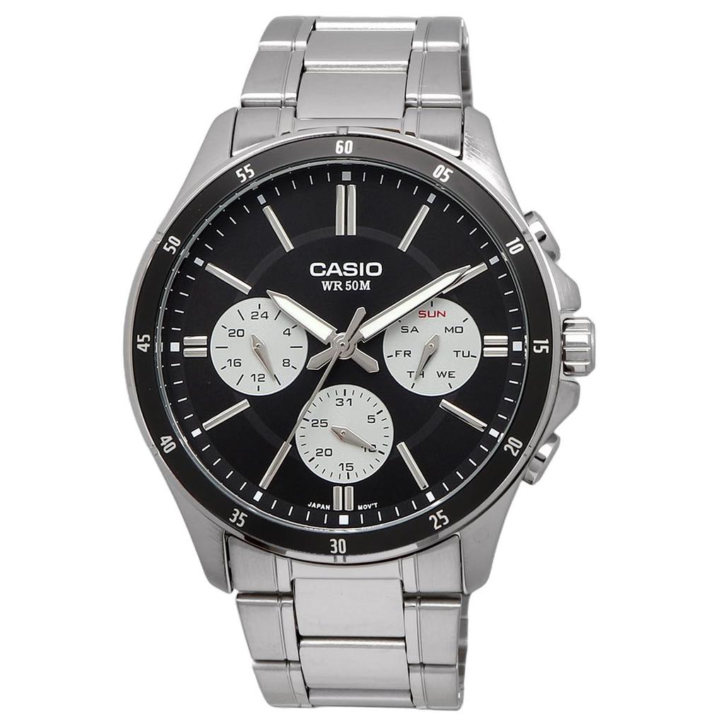 CASIO Standard Quartz Men's Watch MTP-1374D-1A3V Multi-Axis 24-Hour Display Black