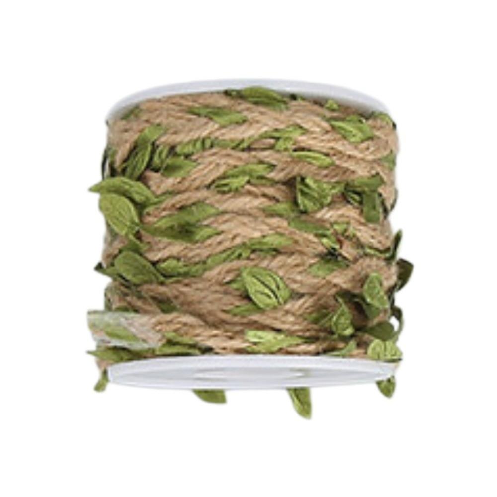 10M/Roll Boho Style Burlap Leaf Ribbon Natural Jute Rope Vine Simulation Vine  Gift Decoration