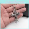 Cross Pendant Necklace Gothic Punk Jewelry Alloy Geometric For Women