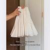 Women's Summer A-Line Midi Skirt: Bowknot White Floral Ballet-Style, High Waist Fluffy Slimming Skirt